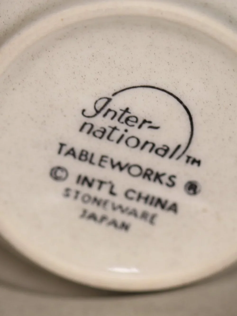 International Tableworks Japan Stoneware Village Cottage Cups & Saucers Set of 2